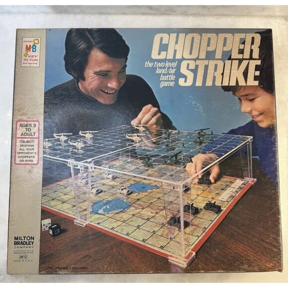 Vintage 1976 Chopper Strike Board Game – Milton Bradley 100% COMPLETE Orig Box - Picture 1 of 16